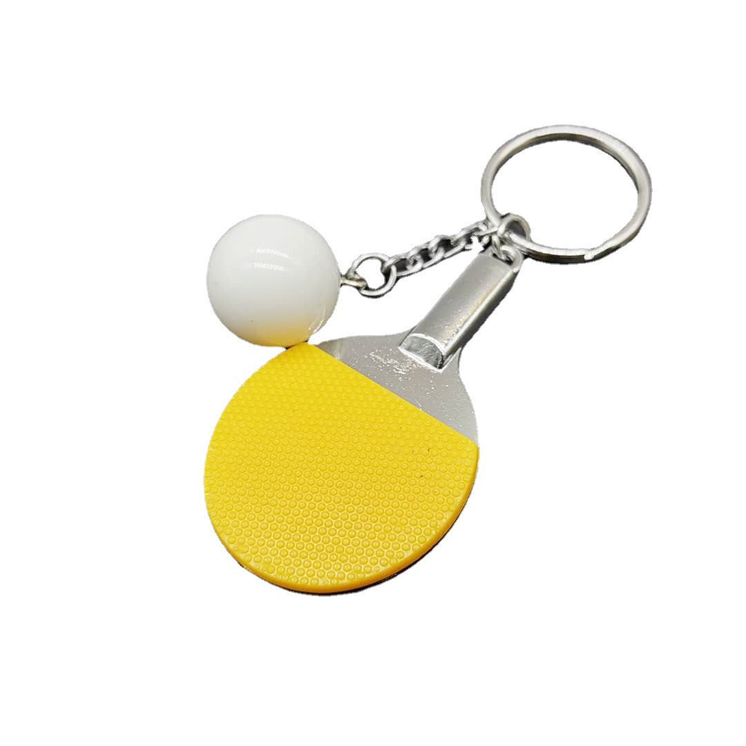 wholesale Metal Mini Real Table Tennis Racket Keychain